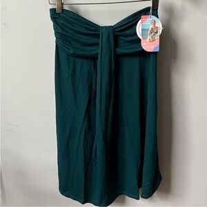 As Rose Rich Strapless Beach Dress Cover Up Tube Top Womens Small Green NWT